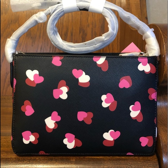 NWT-Kate Spade-SET-Flutter Hearts-Rory Crossbody Bag & Red Heart Coin Purse-$378 - Picture 4 of 16